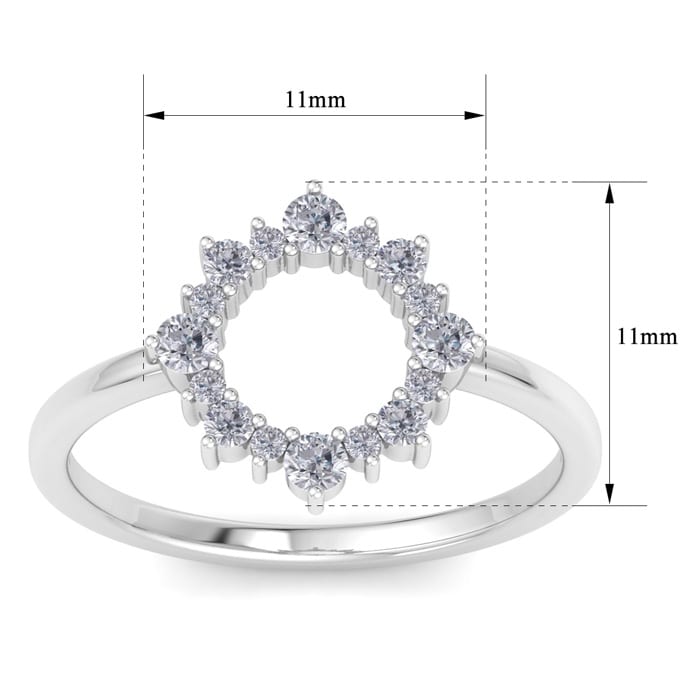 D Flawless Diamonds™ 1/3 Carat Diamond Sun Ring In Sterling Silver