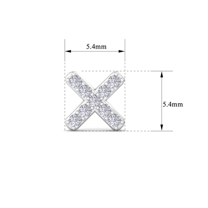 D Flawless Diamonds™ 1/8 Carat Diamond Tiny X Stud Earrings In Sterling Silver