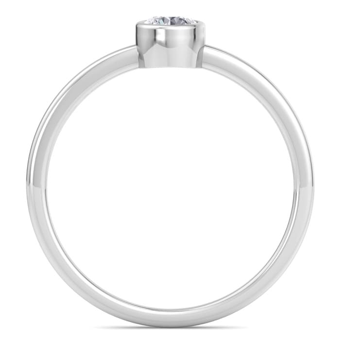 D Flawless Diamonds™ 0.17 Carat Diamond Bezel Set Solitaire Ring In Sterling Silver