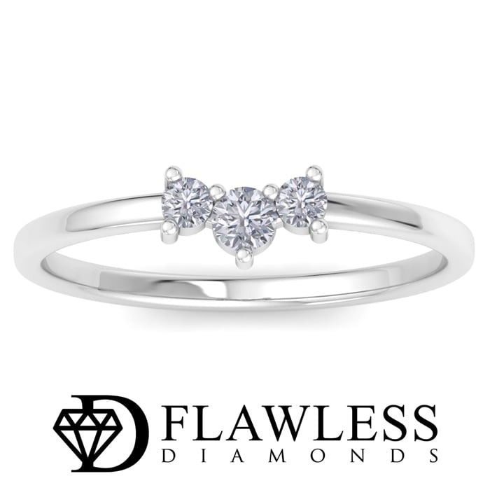 D Flawless Diamonds™ 0.16 Carat Diamond Three Stone Ring In Sterling Silver