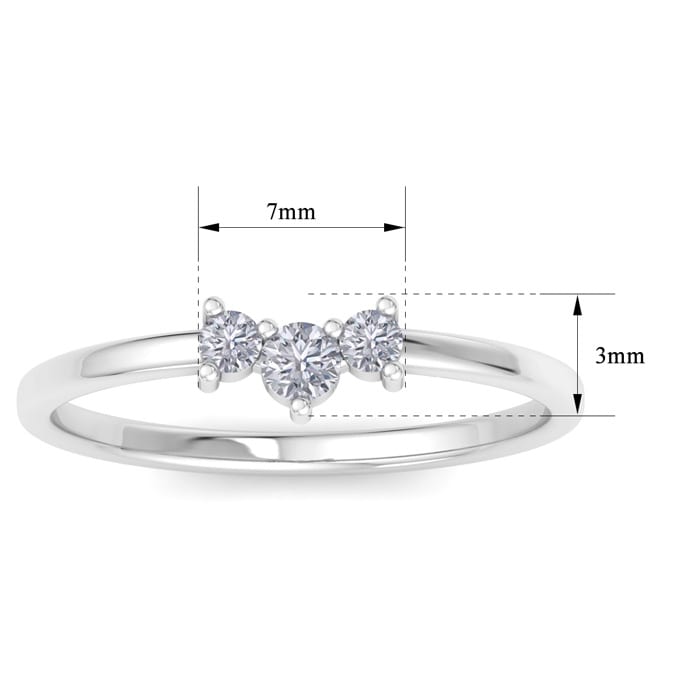 D Flawless Diamonds™ 0.16 Carat Diamond Three Stone Ring In Sterling Silver