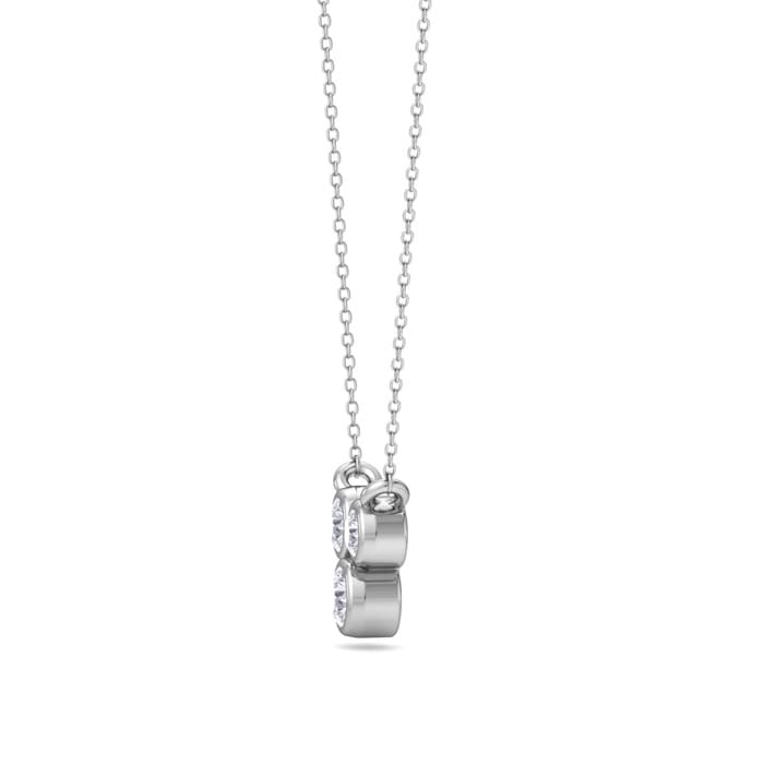 D Flawless Diamonds™ 0.09 Carat Bezel Set Three Stone Necklace In Sterling Silver, 18 Inches
