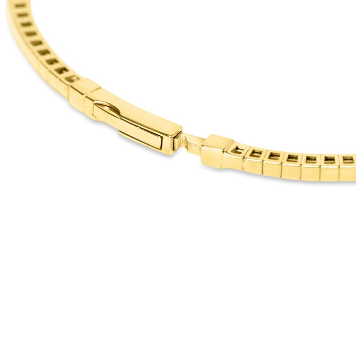 Estate Jewelry 14 Karat Yellow Gold 1 1/2 Carat Sapphire and Diamond Tennis Bracelet