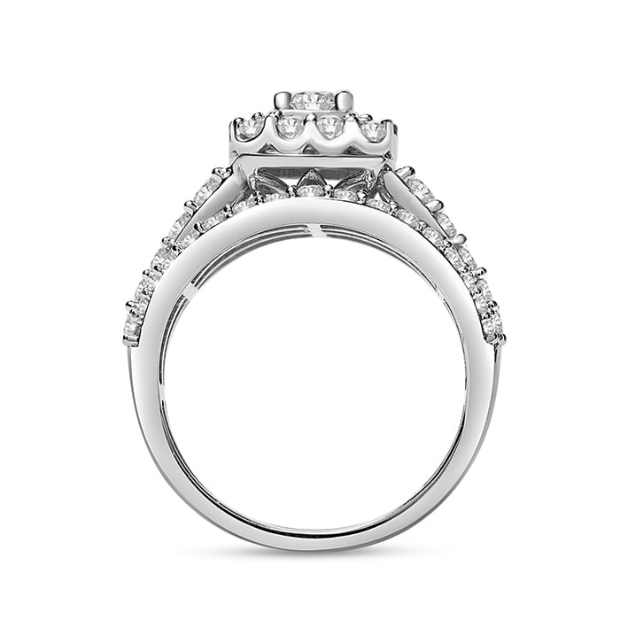 Estate Jewelry 2 Carat Diamond Engagement Ring In 14 Karat White Gold, Size 7