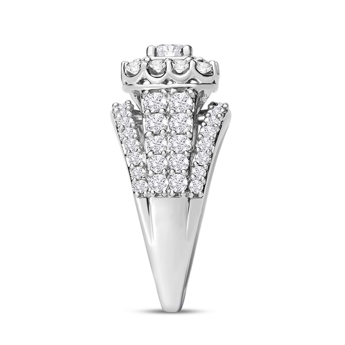 Estate Jewelry 2 Carat Diamond Engagement Ring In 14 Karat White Gold, Size 7