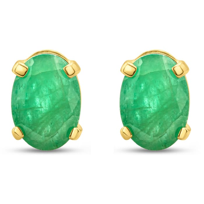 Emerald Earrings: 1 1/2 Carat Emerald Earrings