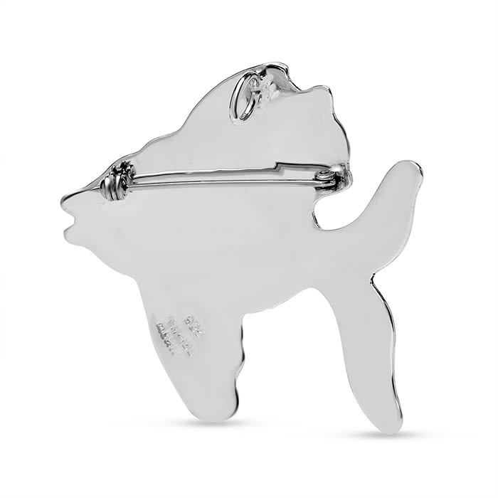 Estate Jewelry Vintage Angel Fish Brooch In Sterling Silver