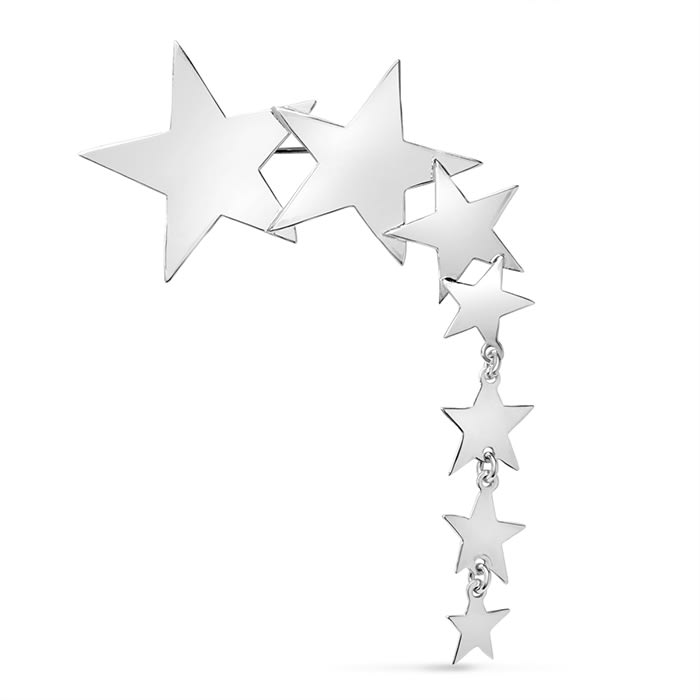 Estate Jewelry Vintage Lucky Seven Stars Brooch In Sterling Silver