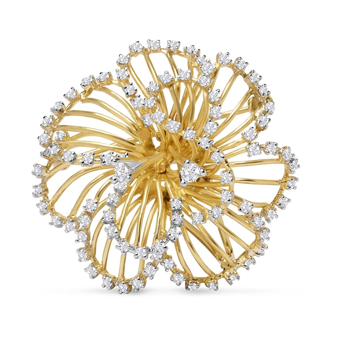 Estate Jewelry Vintage 2 Carat Diamond Necklace In 14 Karat Yellow Gold