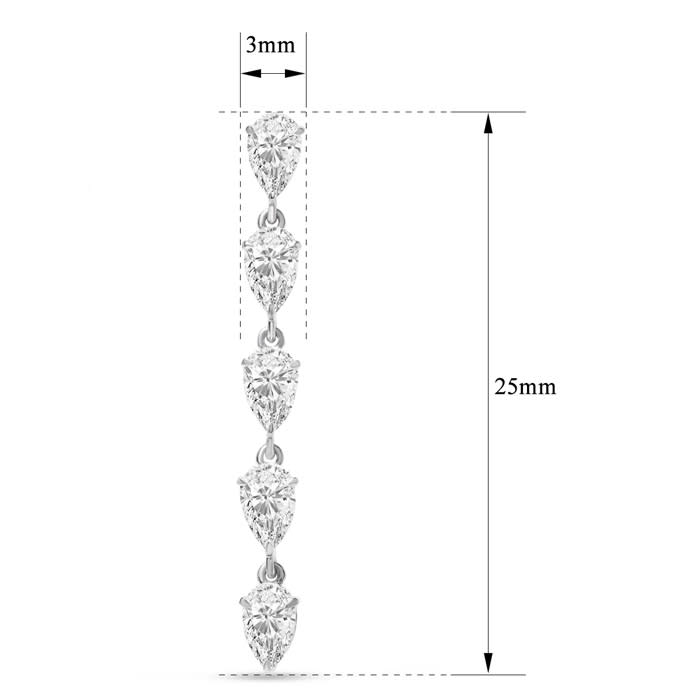 Estate Jewelry 2.44 Carat Fancy Diamond Drop Earrings In 14K White Gold
