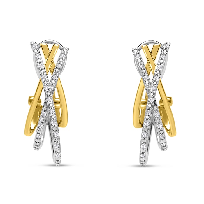 1/2 Carat Fashionable Diamond Necklace, Earring and Ring Set In Yellow Gold Over Sterling Silver