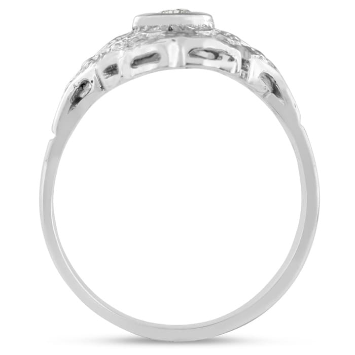 1/10ct Diamond Cathedral Ring in 14k White Gold