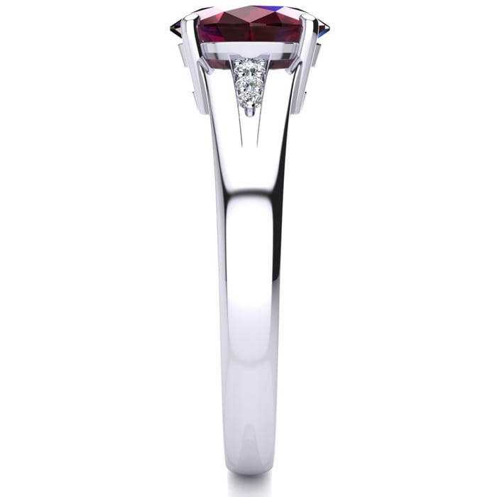 1 1/2ct Oval Shape Ruby and Diamond Ring in 10k White Gold