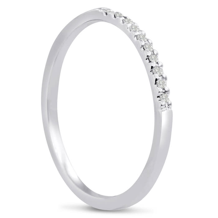 0.05 Carat Diamond Wedding Band In 14 Karat White Gold