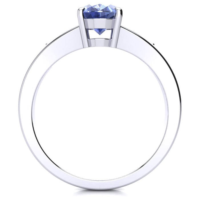 1 1/3ct Oval Shape Tanzanite and Diamond Ring in 10k White Gold