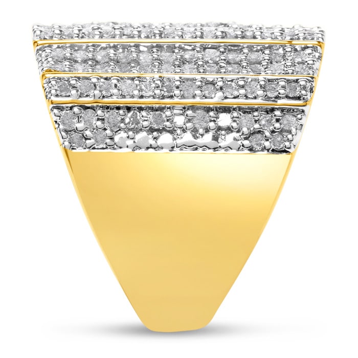 Estate Jewelry 2 Carat Natural Diamond Wide Fashion Ring In Yellow Gold Overlay