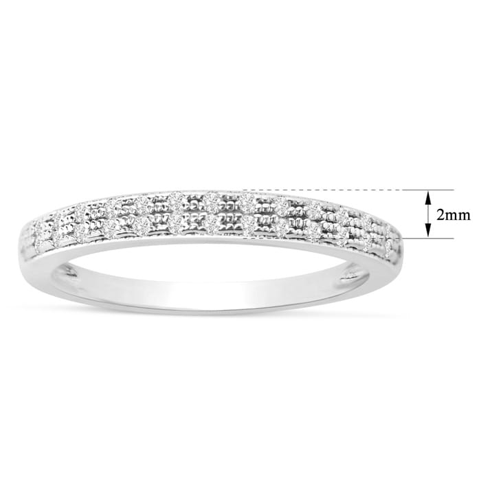 0.15 Carat Diamond Band Ring In Sterling Silver