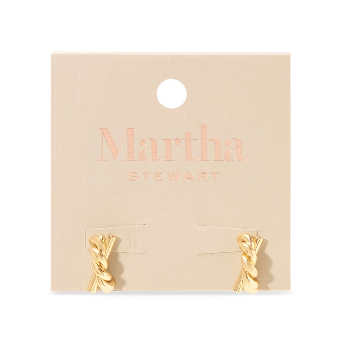 Martha Stewart Textured Gold Hoop Earrings