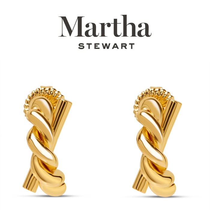 Martha Stewart Textured Gold Hoop Earrings