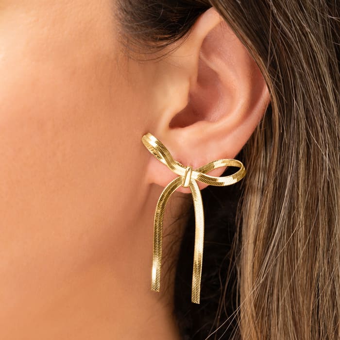 Bruno Magli Sofia Gold Bow Earrings