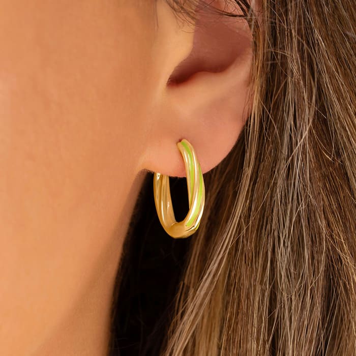 Bruno Magli Serena Gold Hoop Earrings, Verde