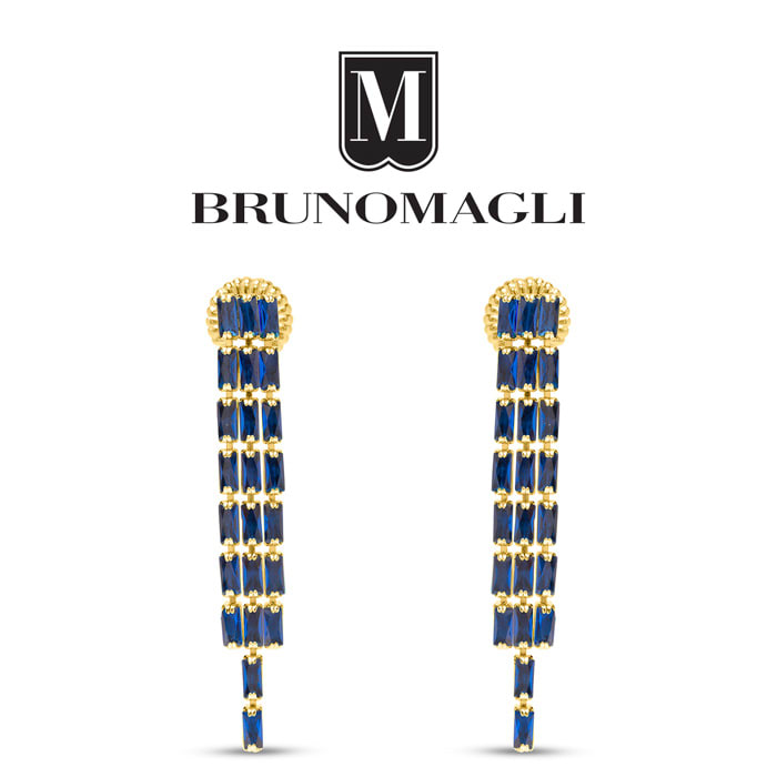 Bruno Magli Gabriella Gold Earrings, Zaffiro