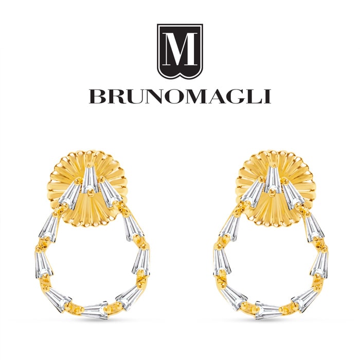 Bruno Magli Stefania Gold Earrings, Diamante