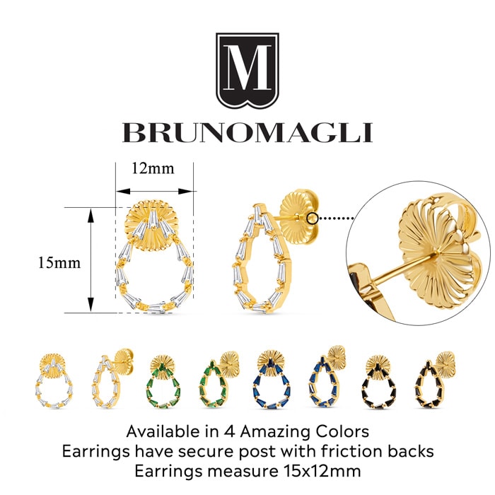 Bruno Magli Stefania Gold Earrings, Smeraldo
