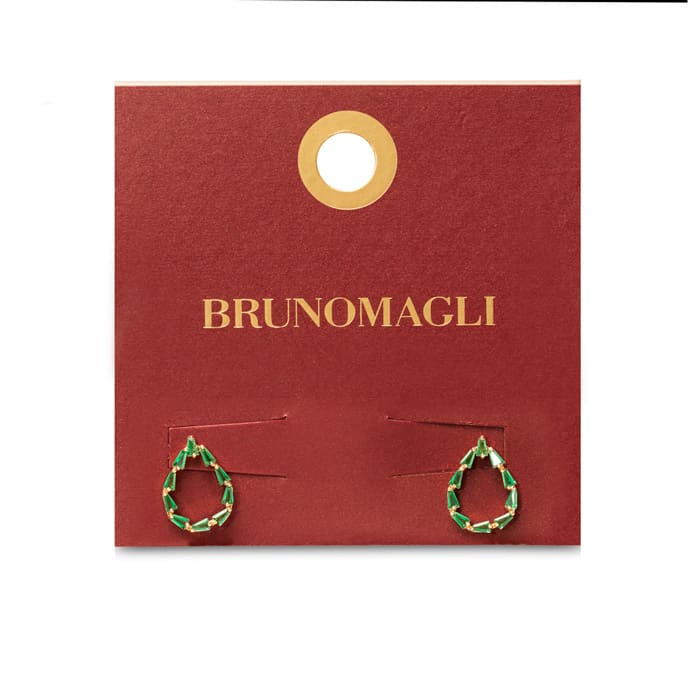Bruno Magli Stefania Gold Earrings, Smeraldo