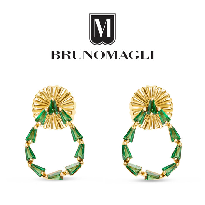 Bruno Magli Stefania Gold Earrings, Smeraldo