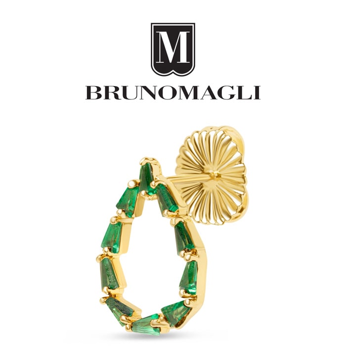 Bruno Magli Stefania Gold Earrings, Smeraldo