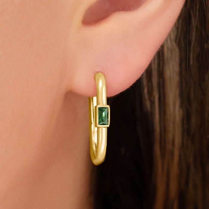 Bruno Magli Daniela Gold Earrings, Smeraldo