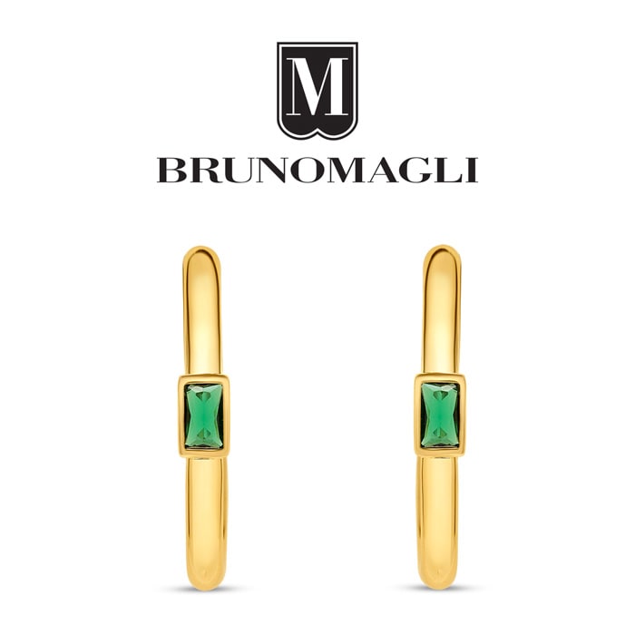 Bruno Magli Daniela Gold Earrings, Smeraldo