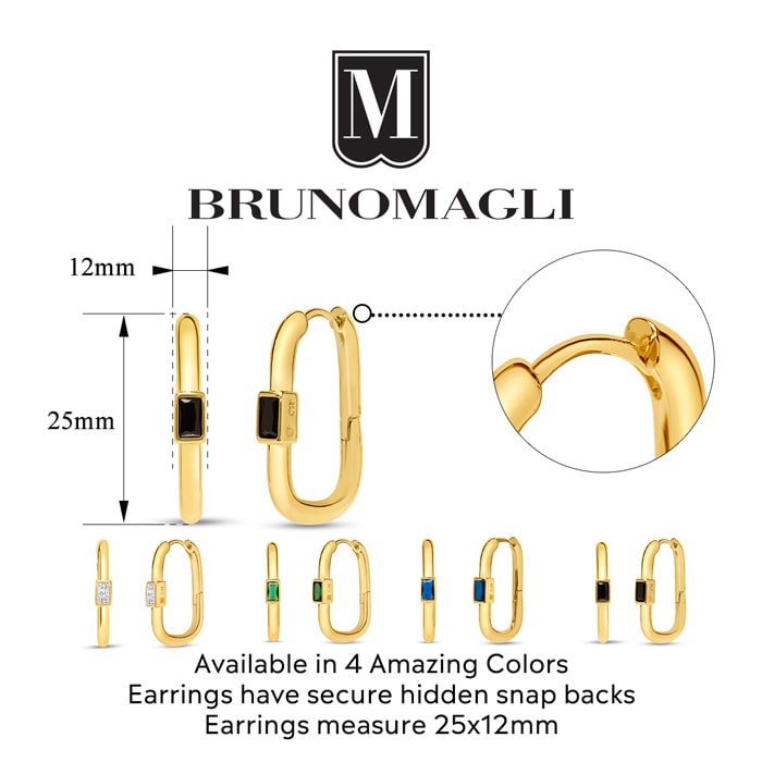 Bruno Magli Daniela Gold Earrings, Zaffiro