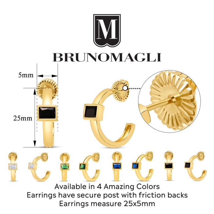 Bruno Magli Felecia Gold Earrings, Smeraldo