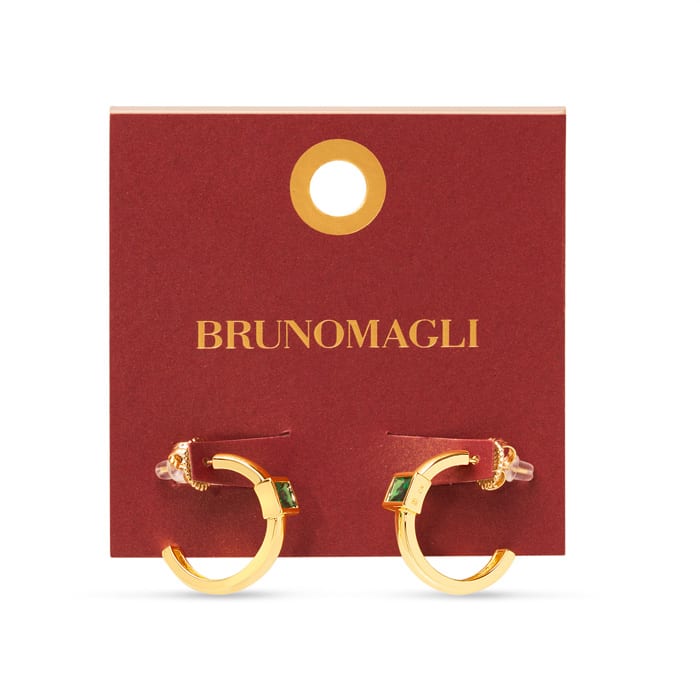 Bruno Magli Felecia Gold Earrings, Smeraldo