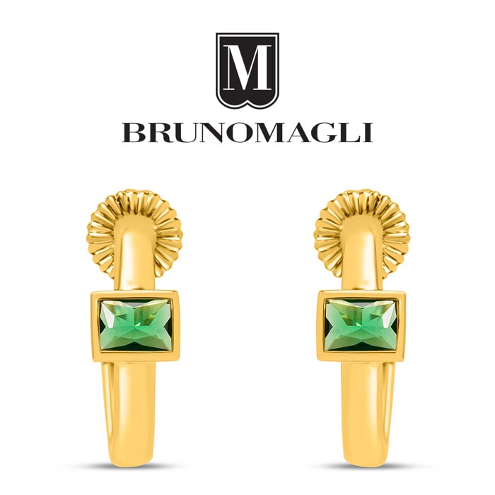 Bruno Magli Felecia Gold Earrings, Smeraldo