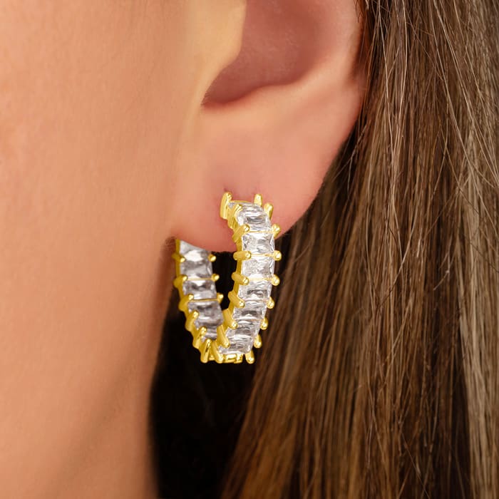 Bruno Magli Rosa Gold Earrings, Diamante