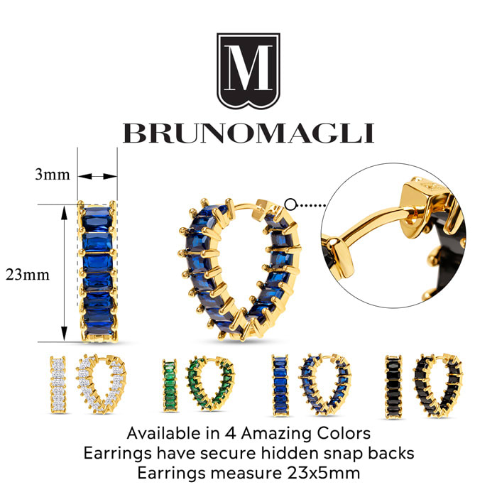 Bruno Magli Rosa Gold Earrings, Smeraldo