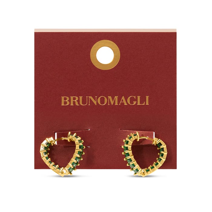 Bruno Magli Rosa Gold Earrings, Smeraldo