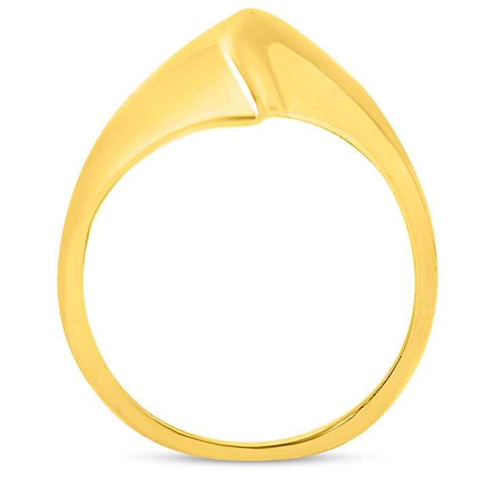 Estate Jewelry Swirl Dome Ring In Yellow Gold Overlay, Size 6.5