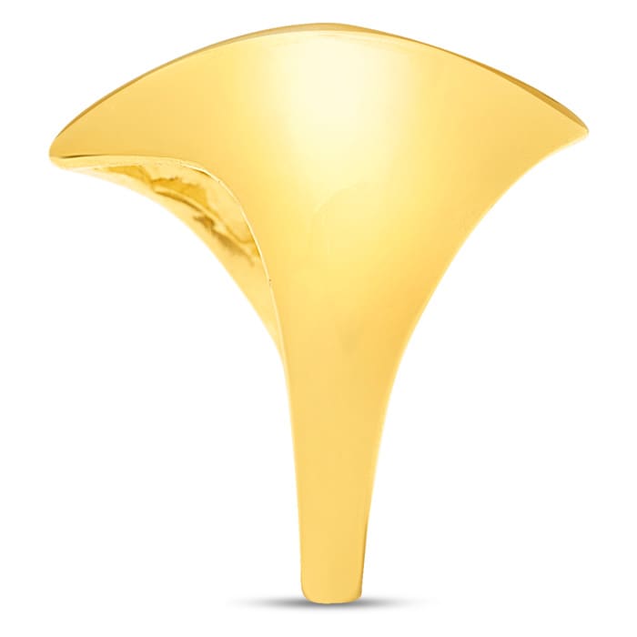 Estate Jewelry Swirl Dome Ring In Yellow Gold Overlay, Size 6.5