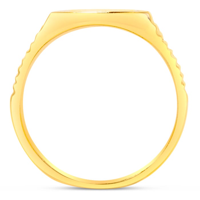 Estate Jewelry Gents Oval Shape Signet Ring In Yellow Gold Overlay, Size 8.5