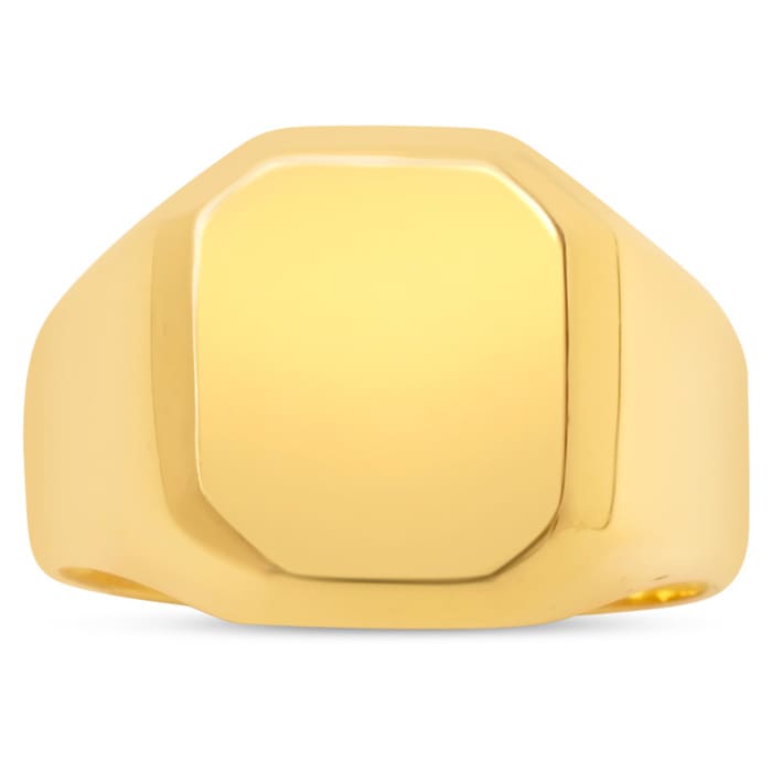 Estate Jewelry Gents Octagon Shape Signet Ring In Yellow Gold Overlay, Size 9.5