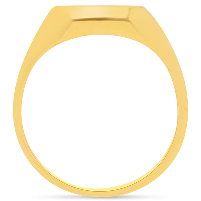 Estate Jewelry Gents Octagon Shape Signet Ring In Yellow Gold Overlay, Size 9.5