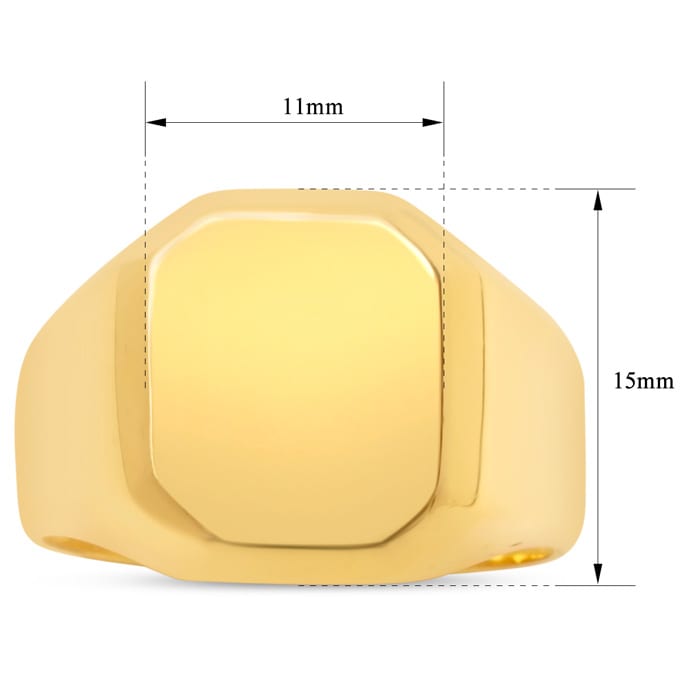 Estate Jewelry Gents Octagon Shape Signet Ring In Yellow Gold Overlay, Size 9.5