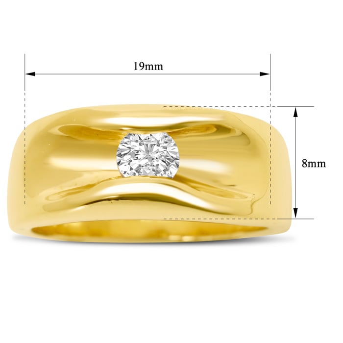 Estate Jewelry Gents Tension Set Solitaire Ring In Yellow Gold Overlay With Zirconia, Size 9