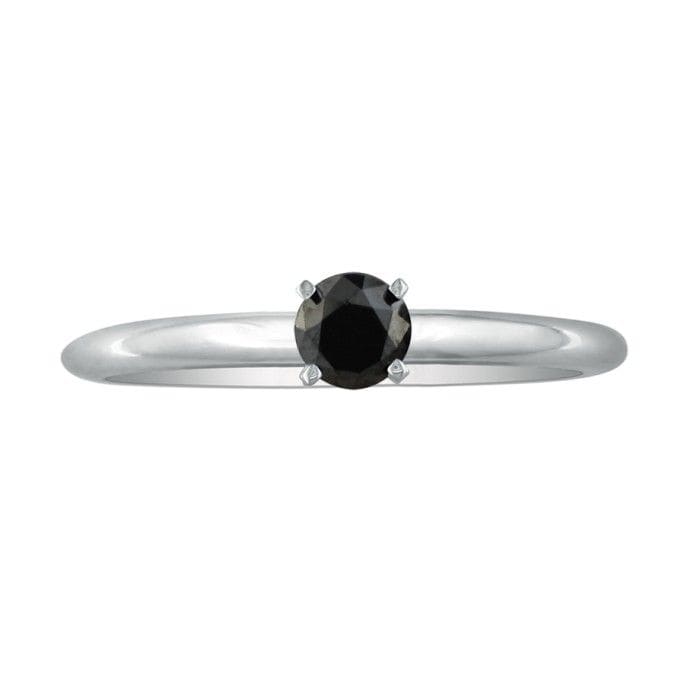 1/3ct Black Diamond Engagement Ring in 10k White Gold