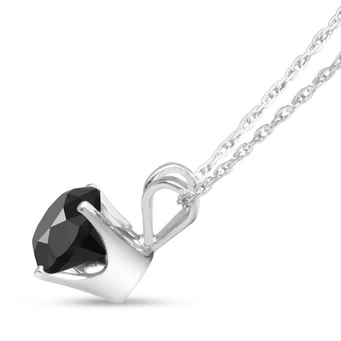 1/2ct Black Diamond Pendant in White Gold
