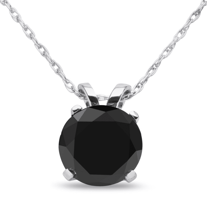 Black diamond solitaire pendant clearance